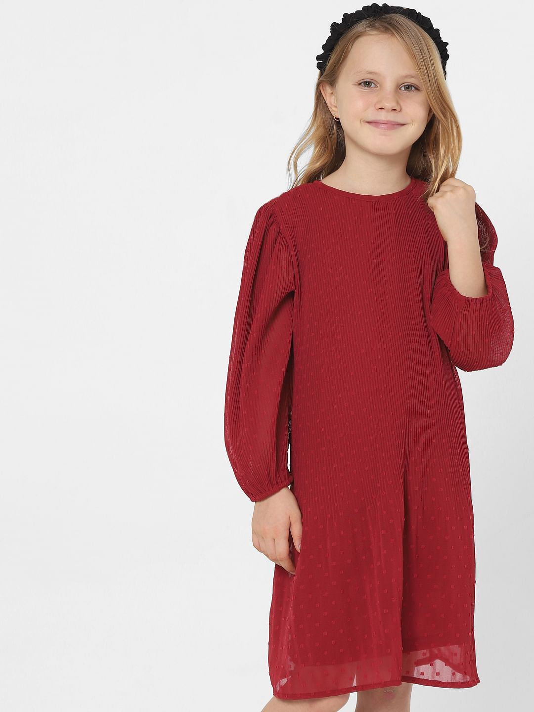 Red Plisse Dress