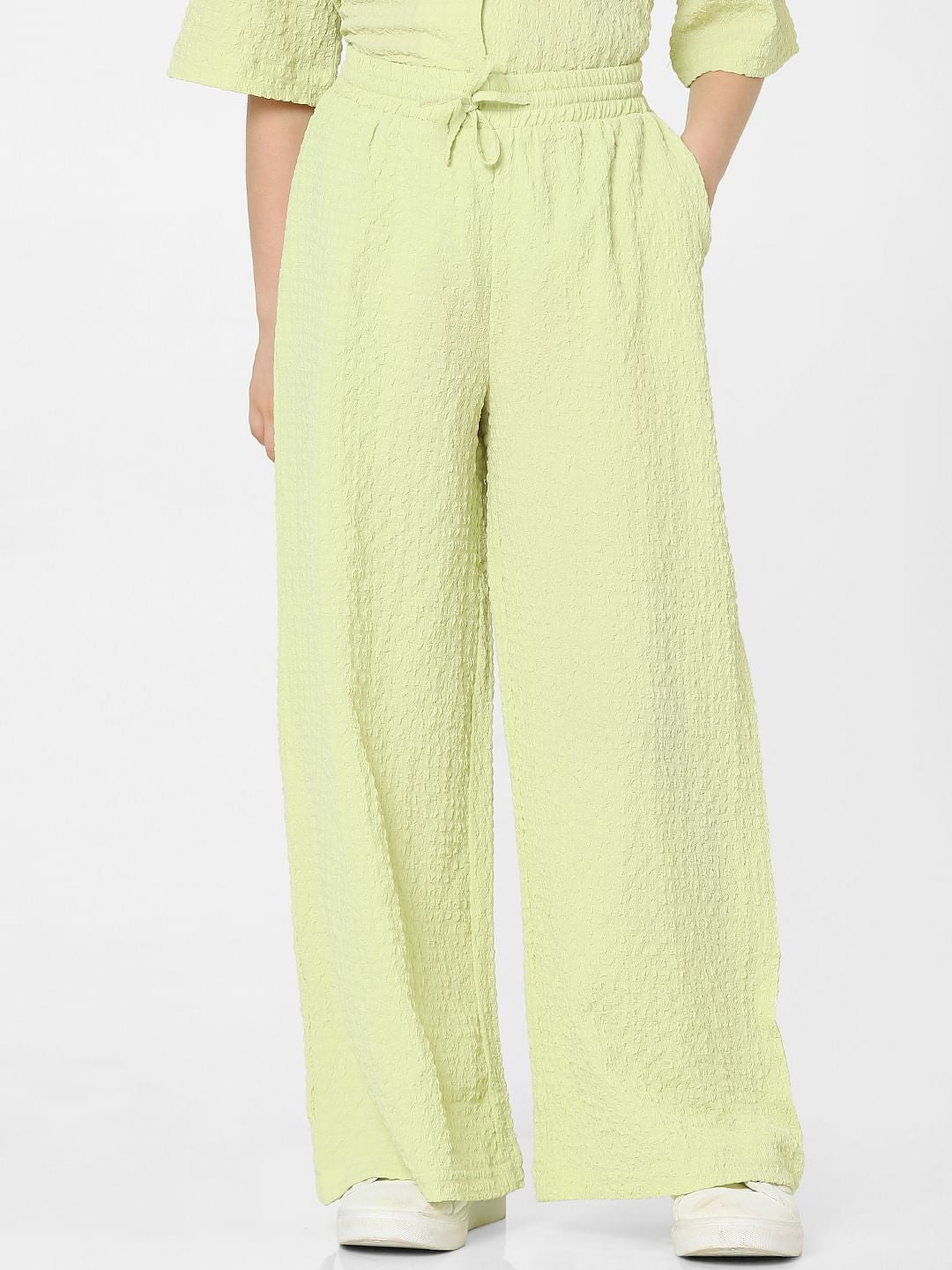 Girls Green Mid Rise Co-Ord Pants