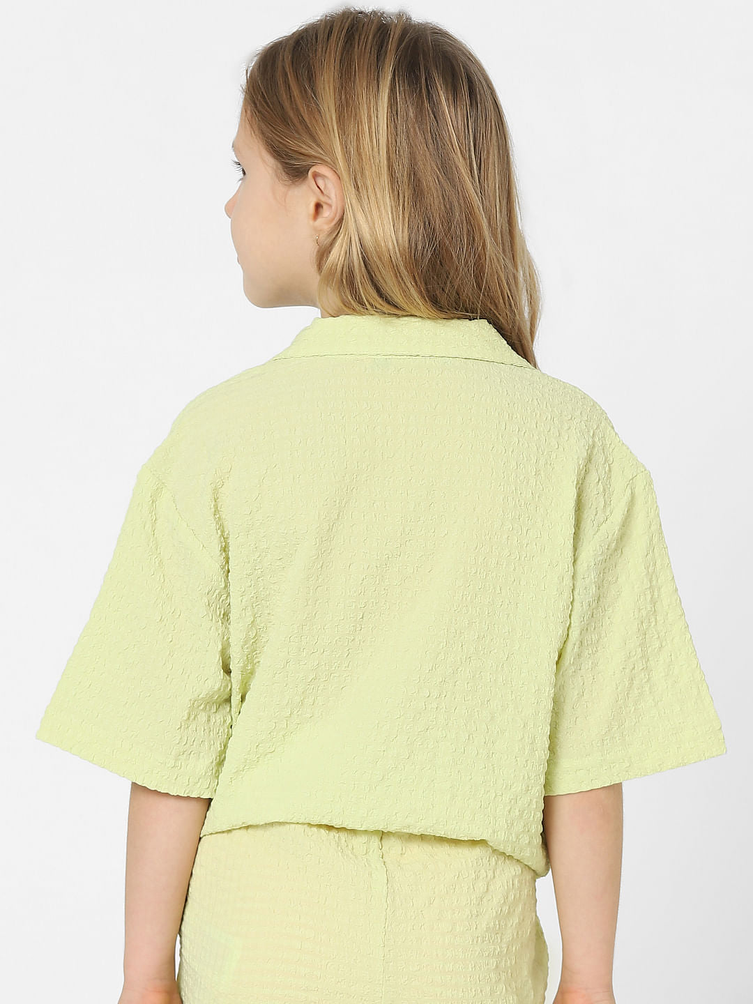 Girls Green Front Tie Co-Ord Shirt