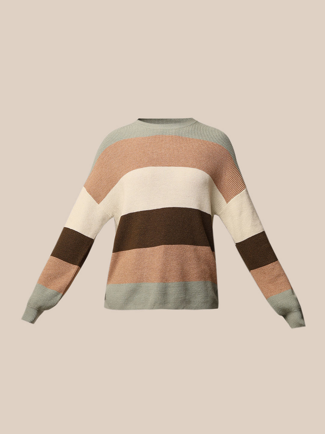 Vertical Striped Oversized Pullover