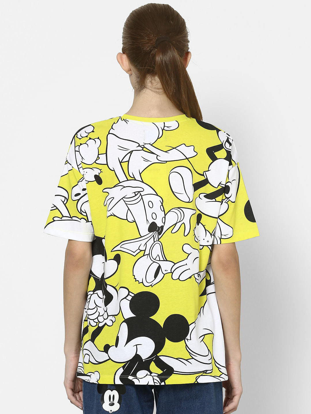 Only X Mickey Yellow All Over Print T-Shirt