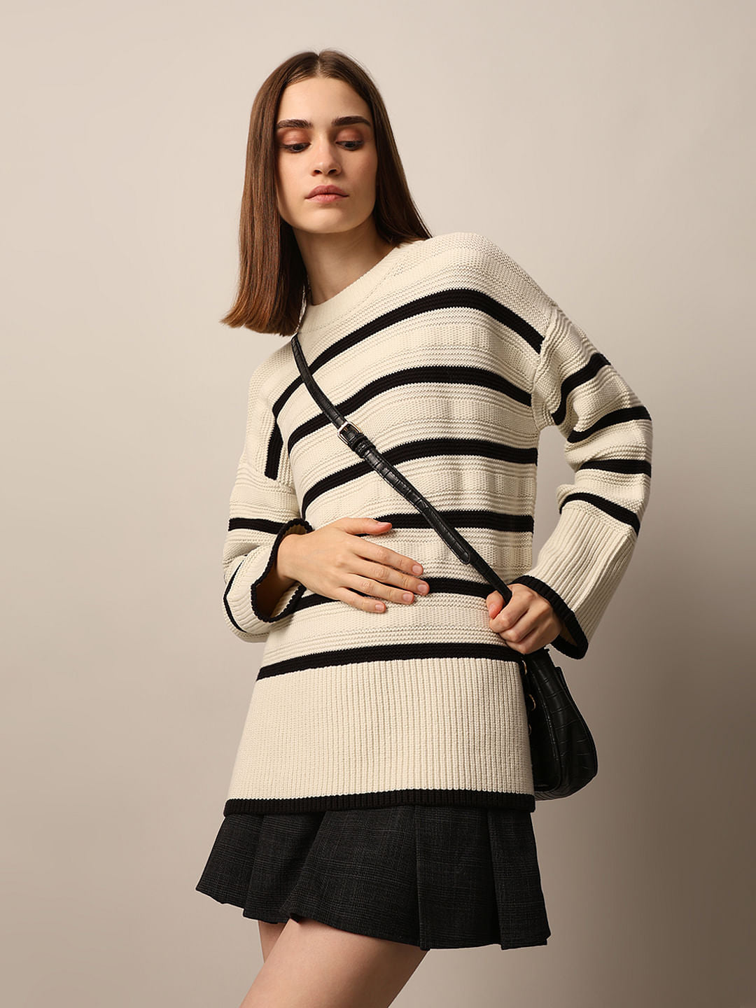 Off-White Striped Long Pullover
