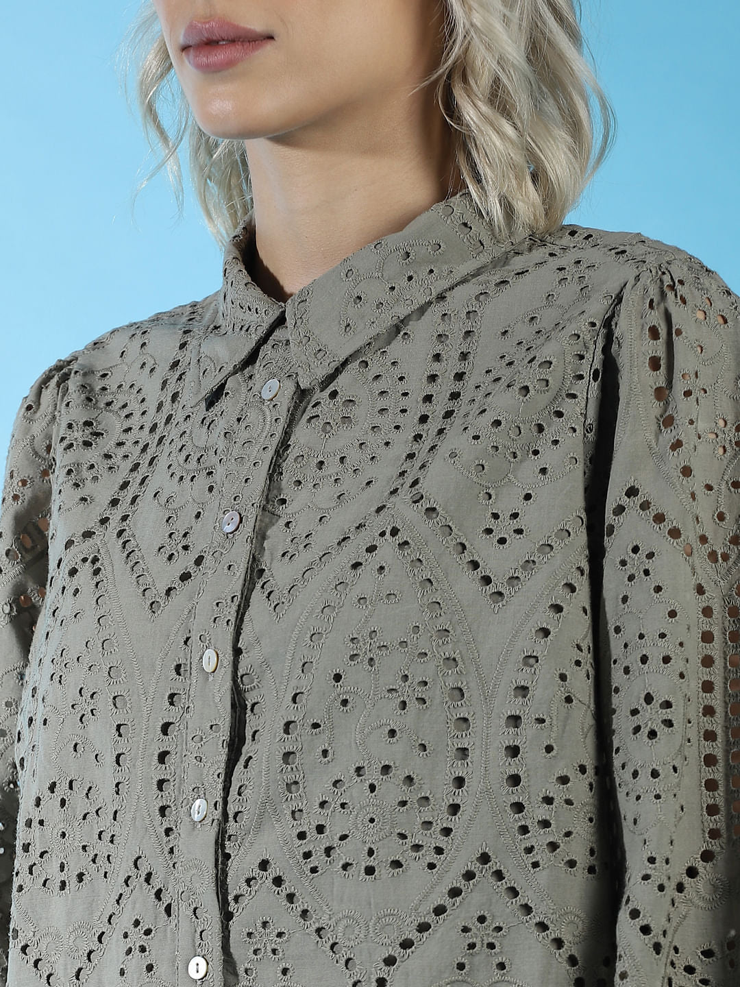 Green Schiffli Shirt