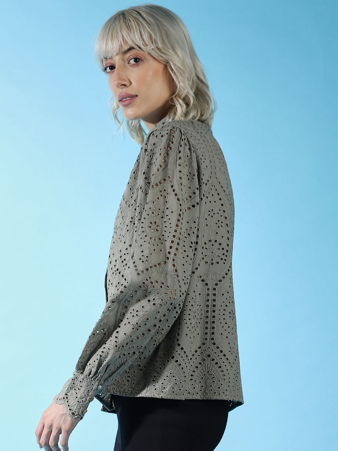 Green Schiffli Shirt