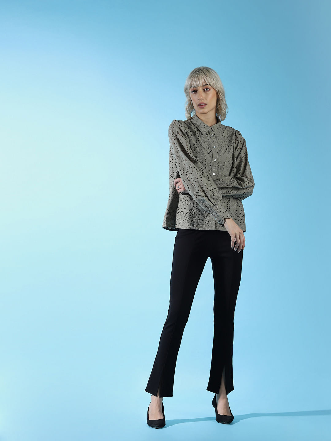 Green Schiffli Shirt