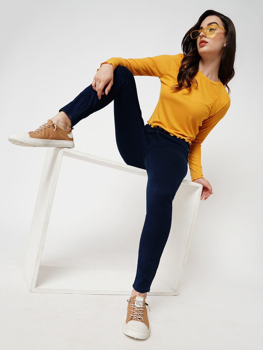 Jdy By Only Blue High Rise Flared Jeans