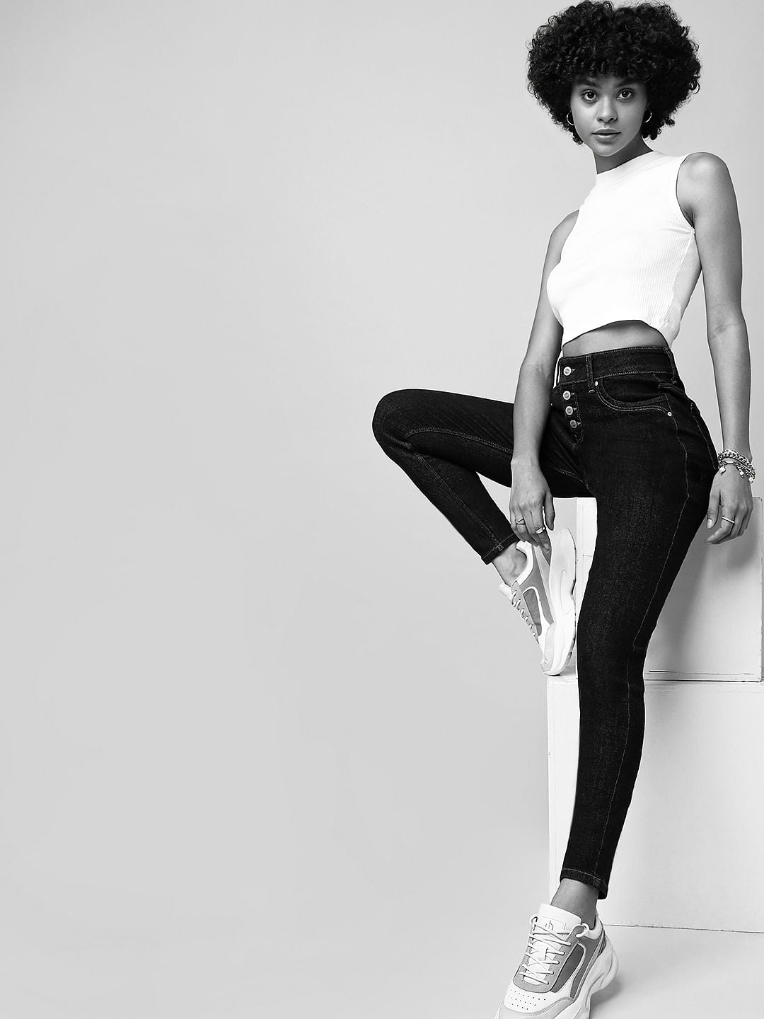 Dark Blue High Rise Skinny Jeans