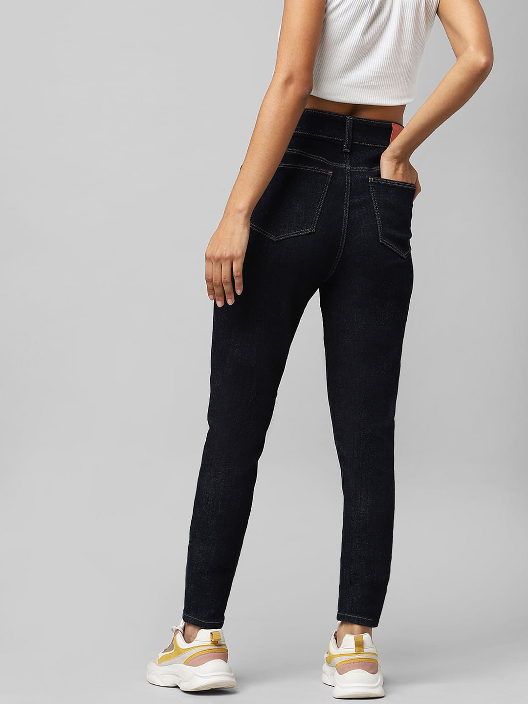 Dark Blue High Rise Skinny Jeans