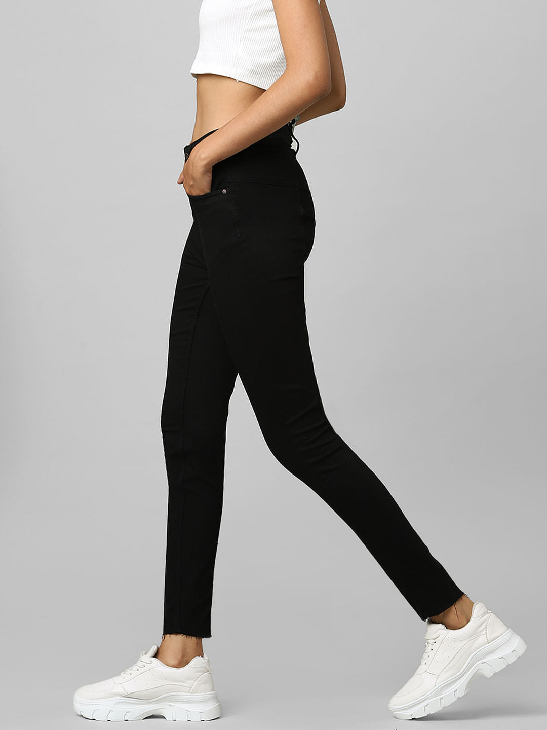 Black High Rise Skinny Jeans