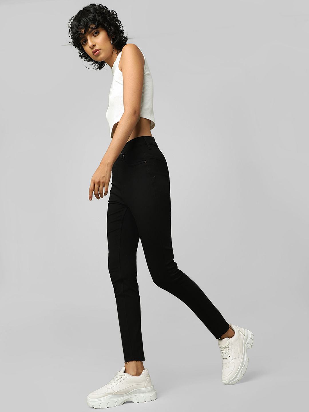 Black High Rise Skinny Jeans