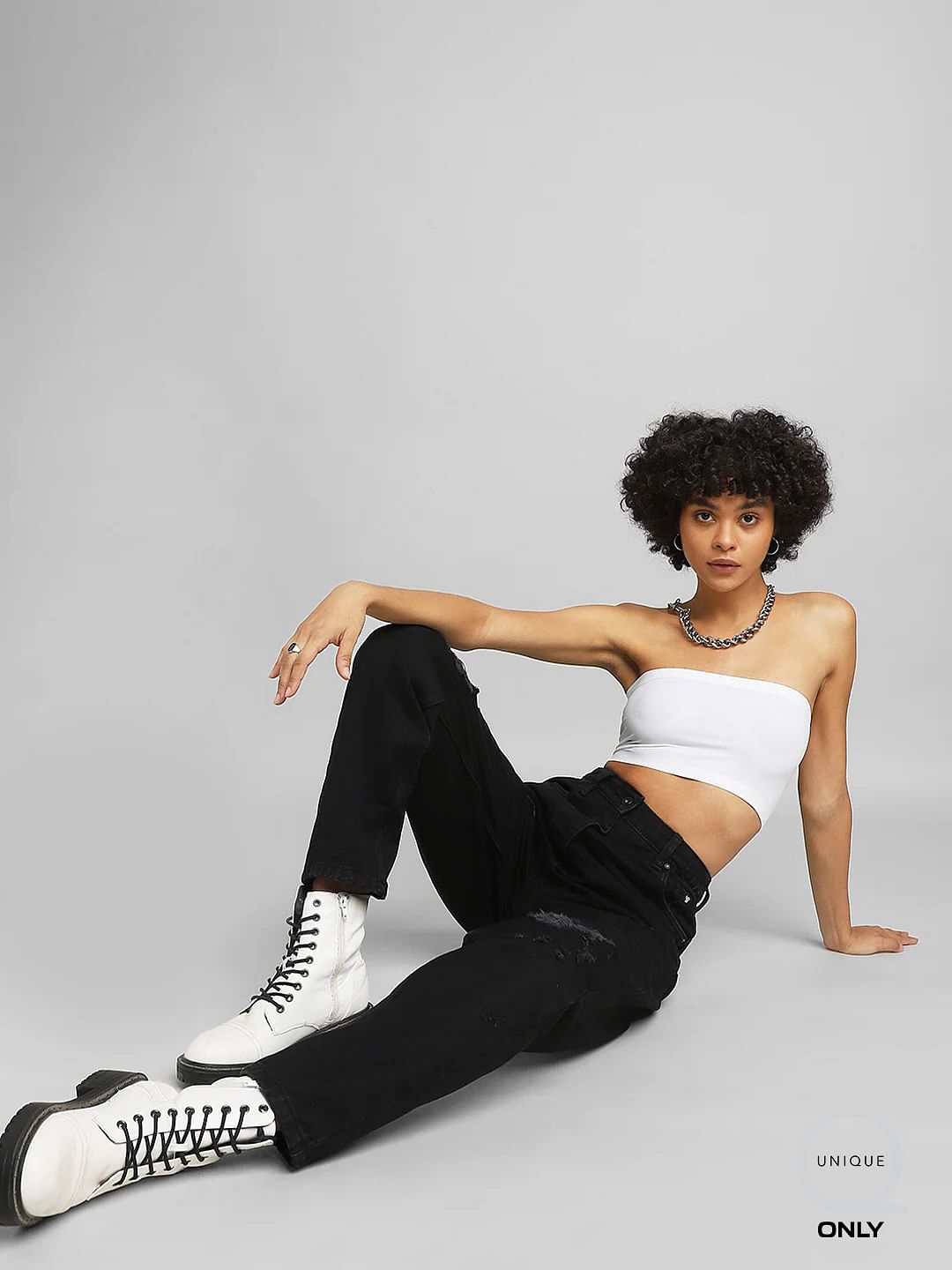 Black High Rise Ripped Mom Jeans