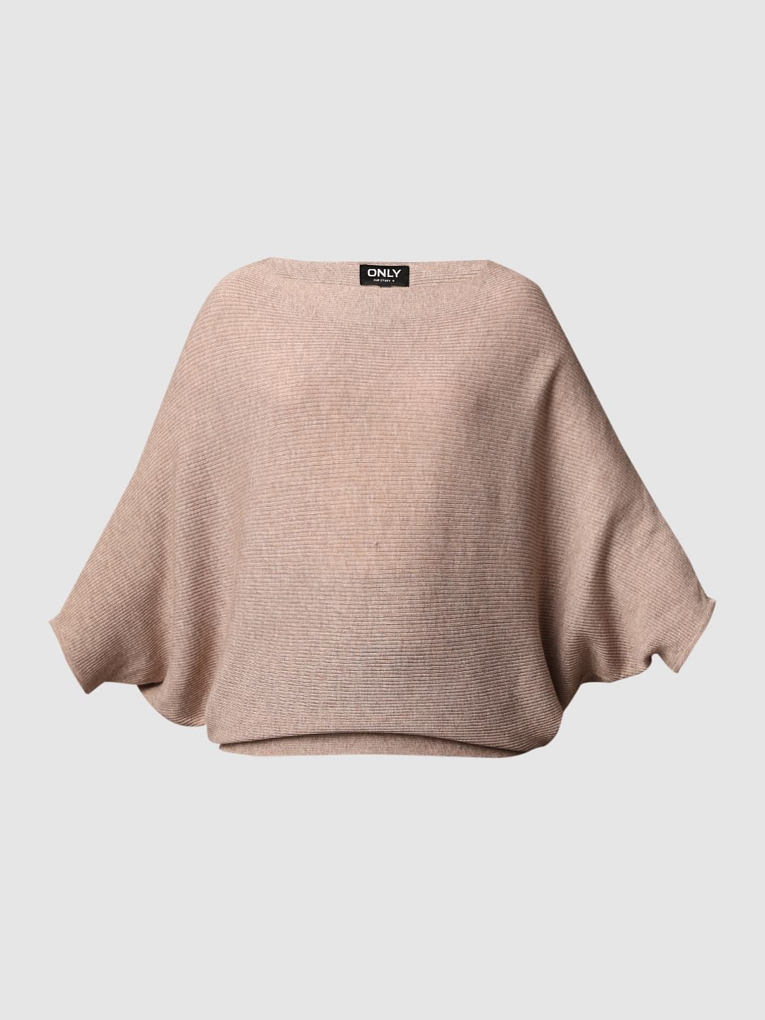Beige Batwing Sleeves Pullover