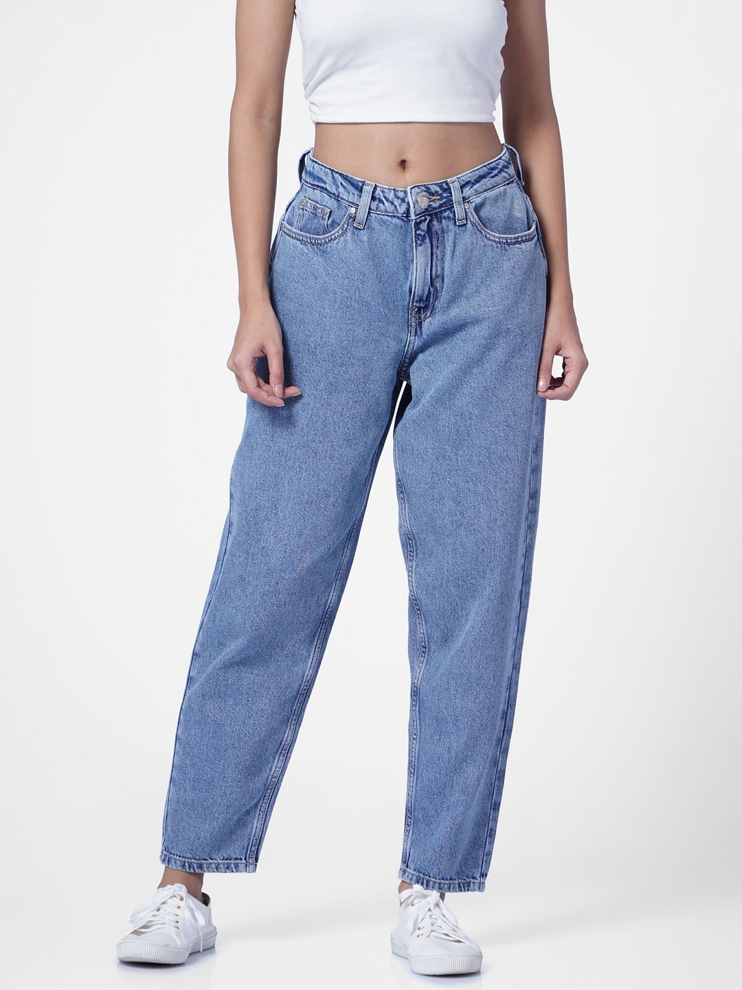 Light Blue High Rise Boyfriend Jeans