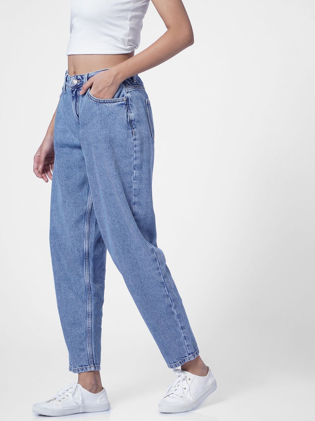 Light Blue High Rise Boyfriend Jeans
