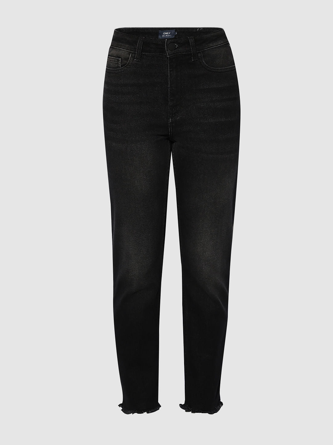 Black Mid Rise Slim Fit Jeans