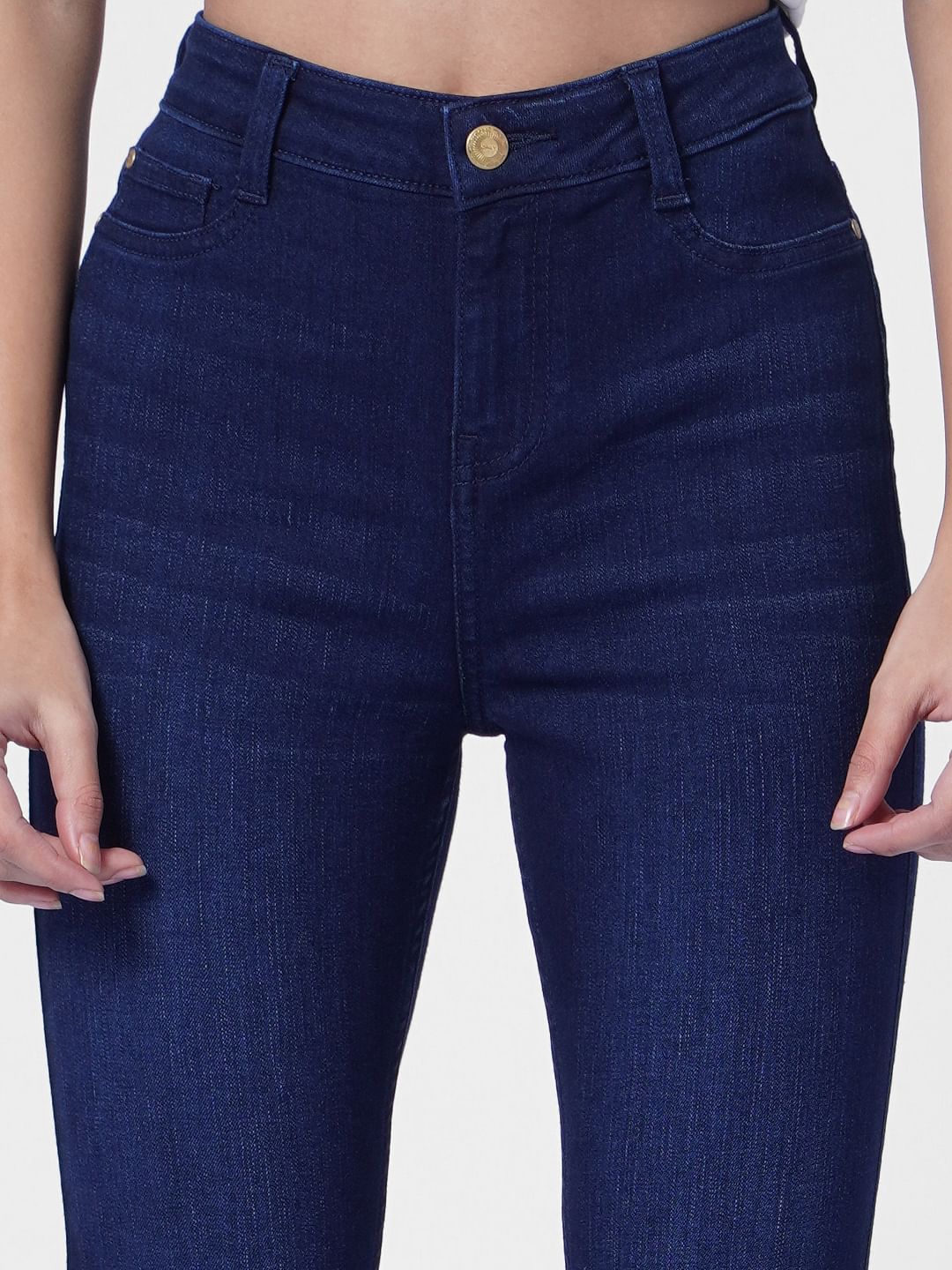 Dark Blue High Rise Skinny Jeans