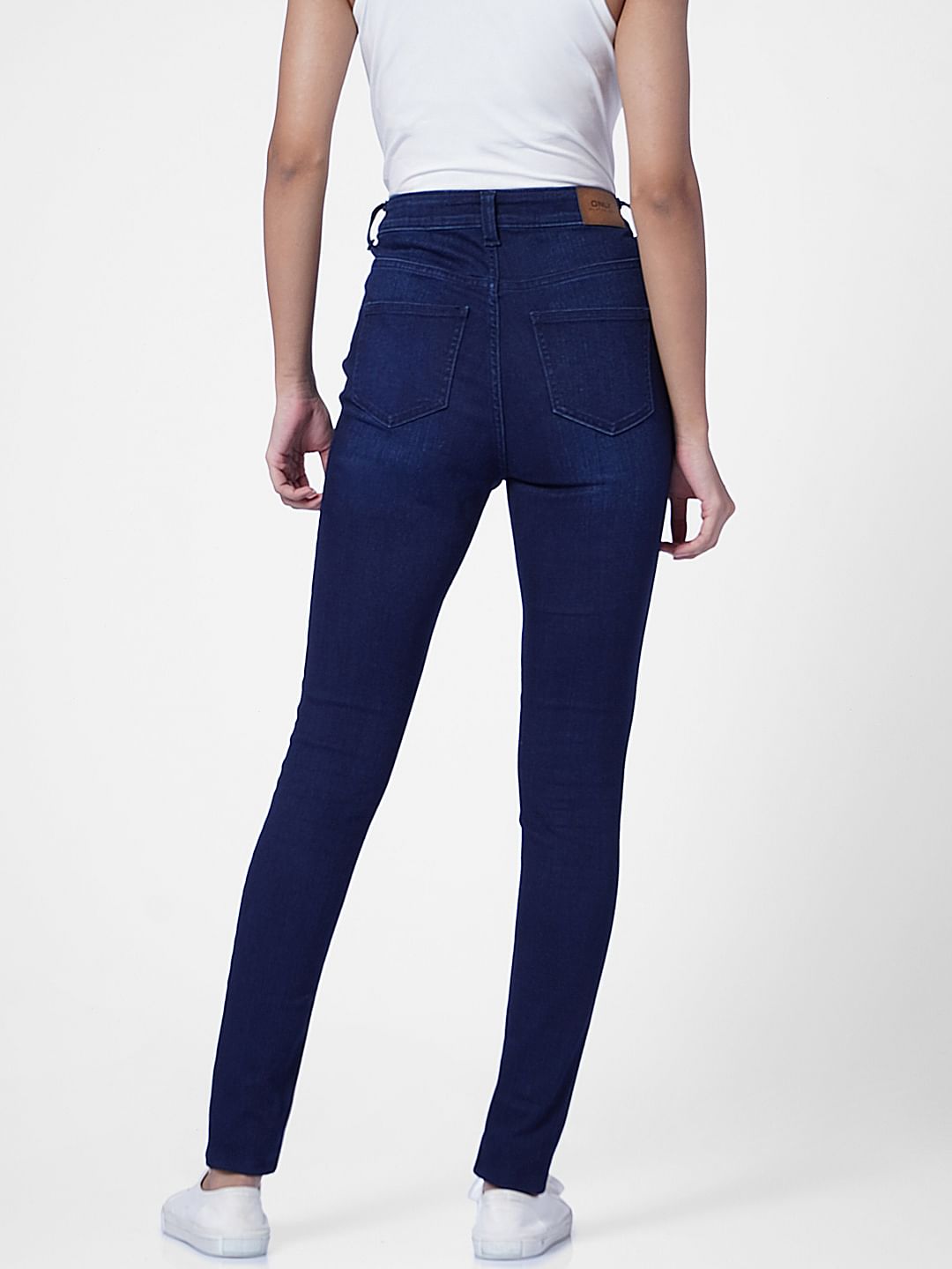 Dark Blue High Rise Skinny Jeans