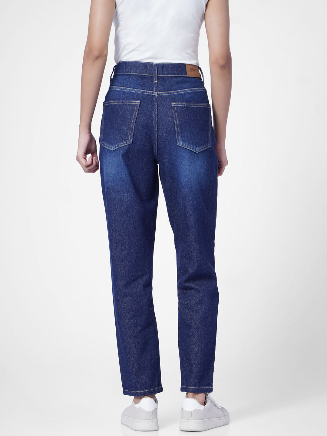 Dark Blue High Rise Mom Jeans