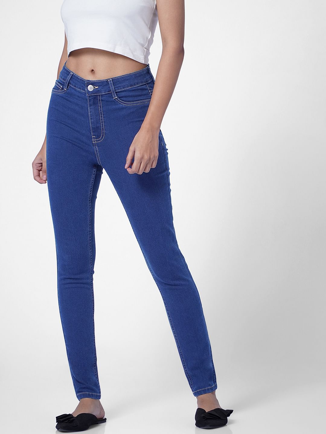 Blue High Rise Skinny Jeans