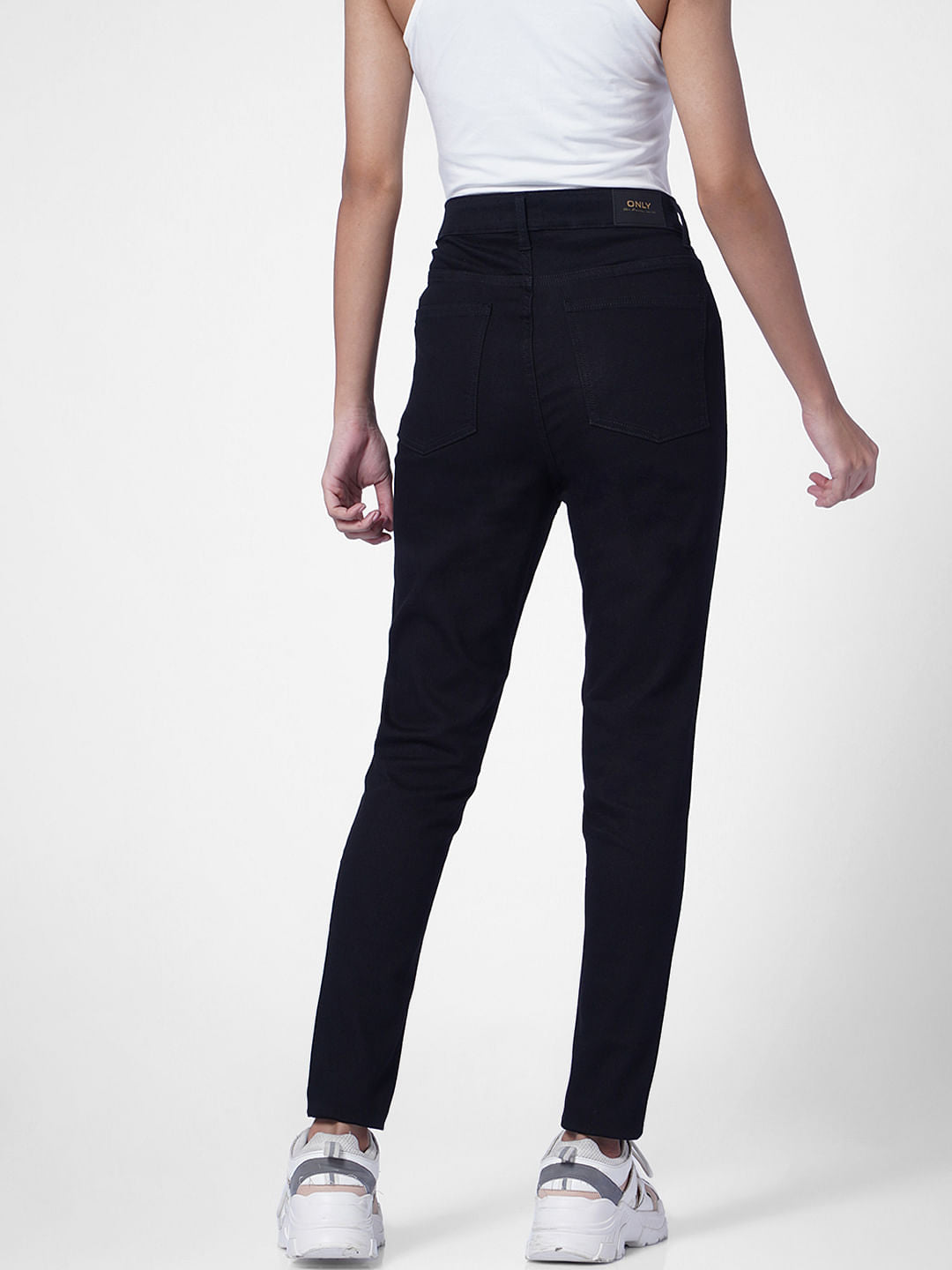 Black Mid Rise Slim Fit Jeans