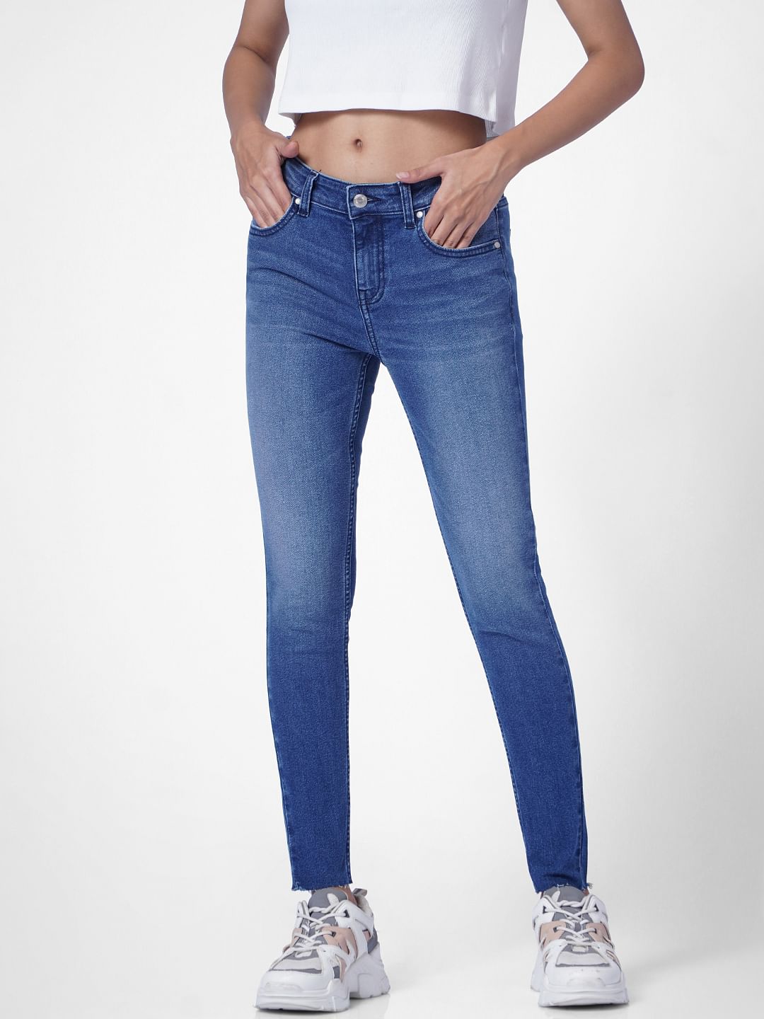 Light Blue Mid Rise Skinny Jeans