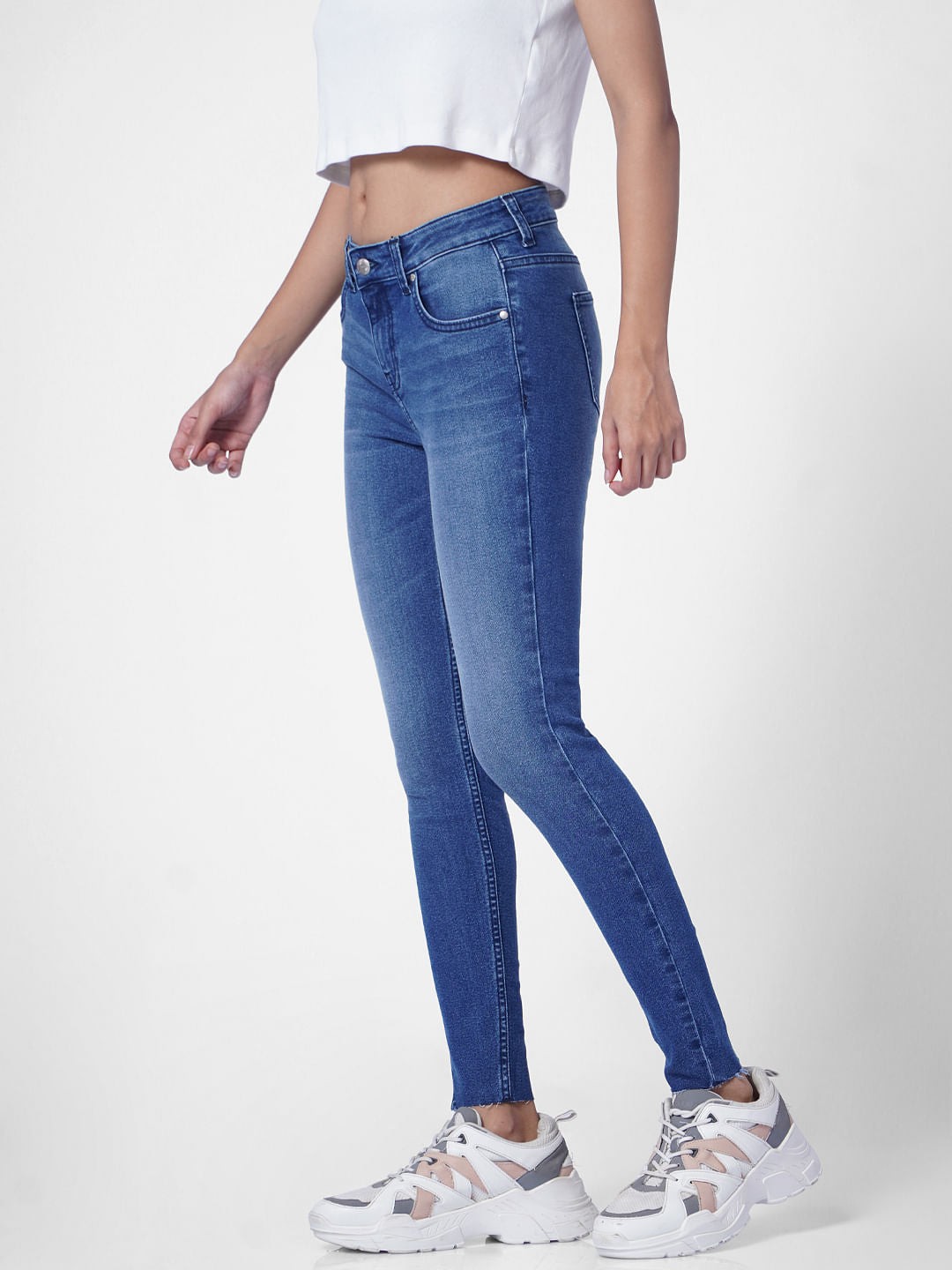 Light Blue Mid Rise Skinny Jeans