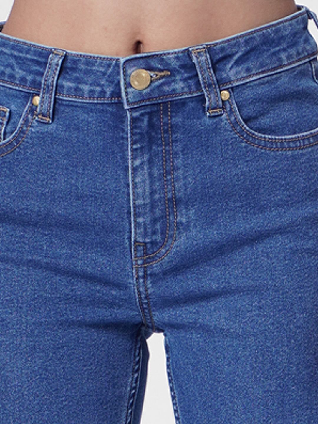 Blue High Rise Flared Jeans