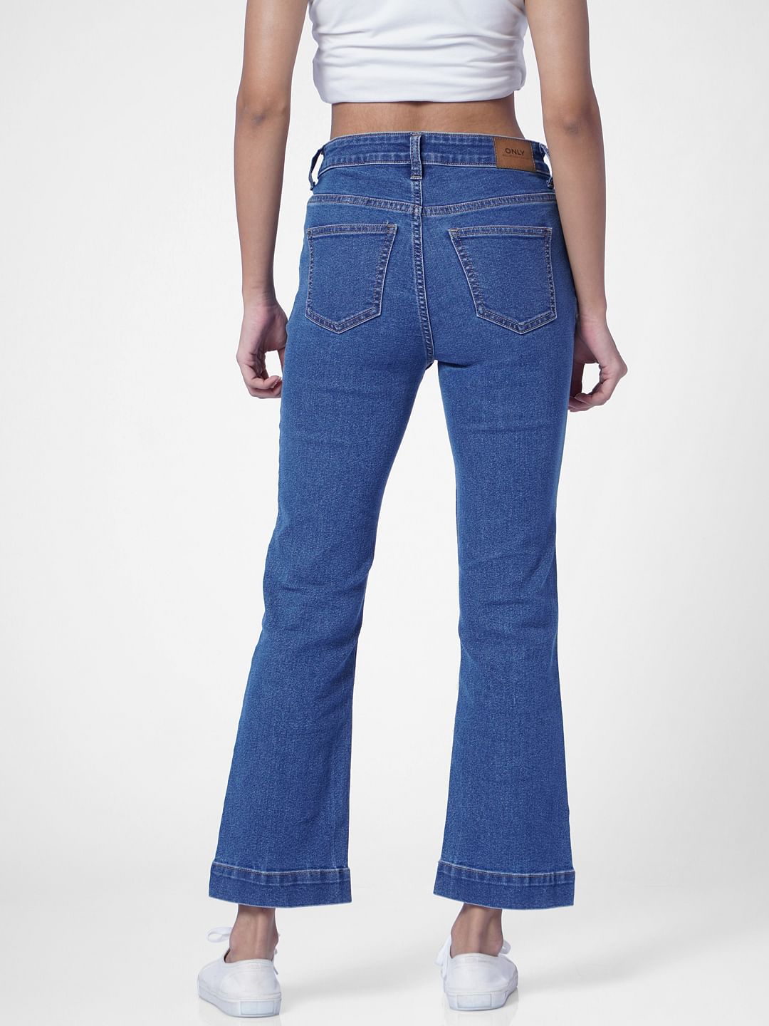 Blue High Rise Flared Jeans