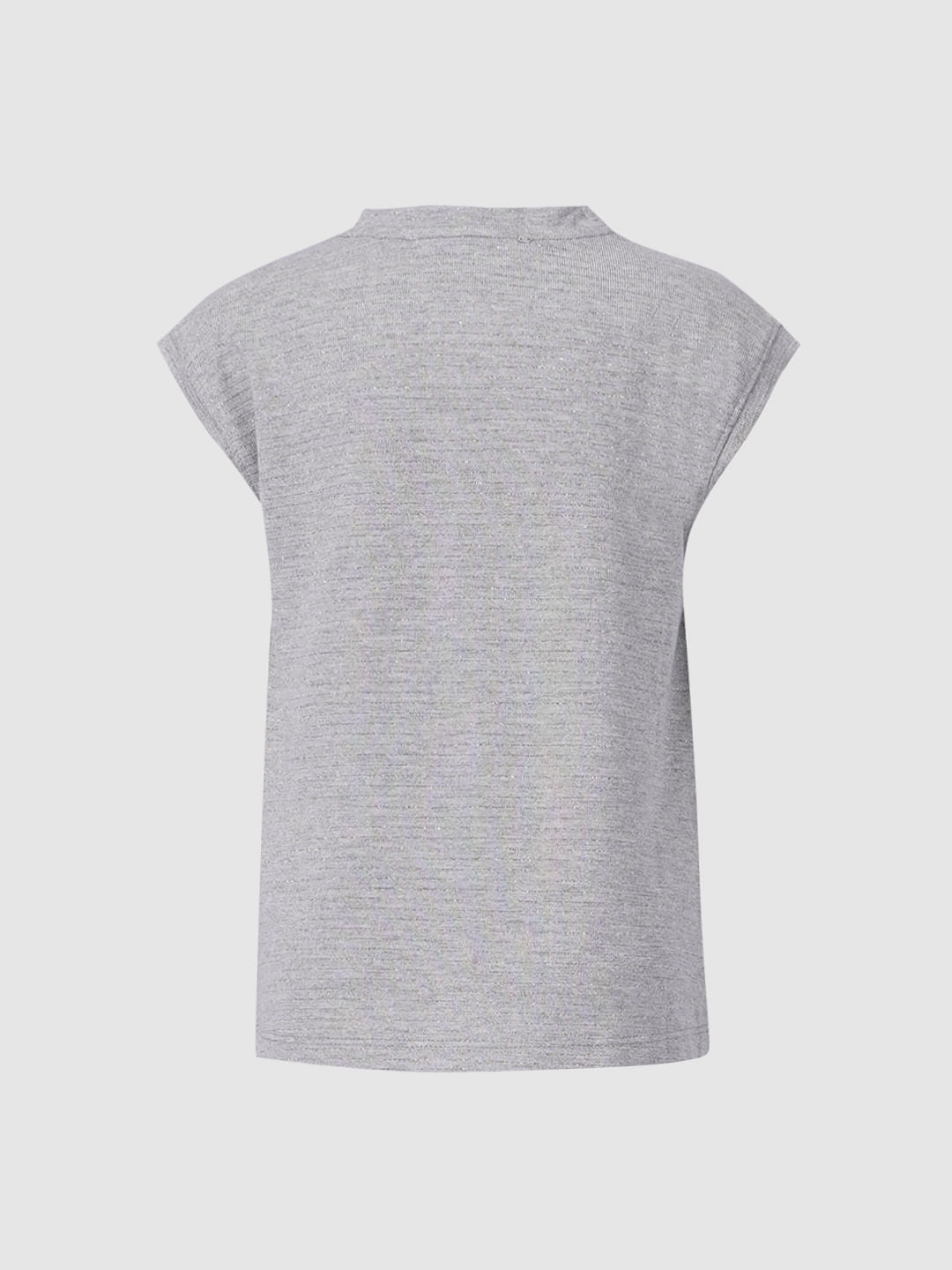 Girls Grey Cap Sleeves T-Shirt
