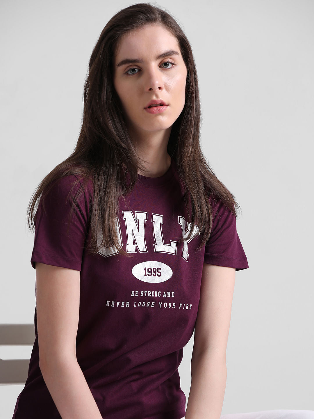 Purple Logo Print T-Shirt