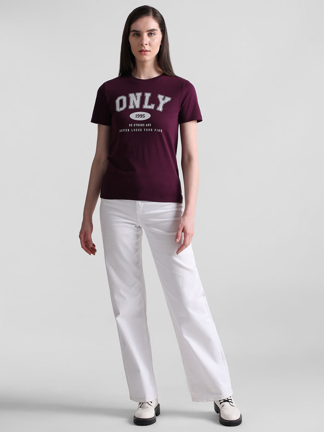 Purple Logo Print T-Shirt