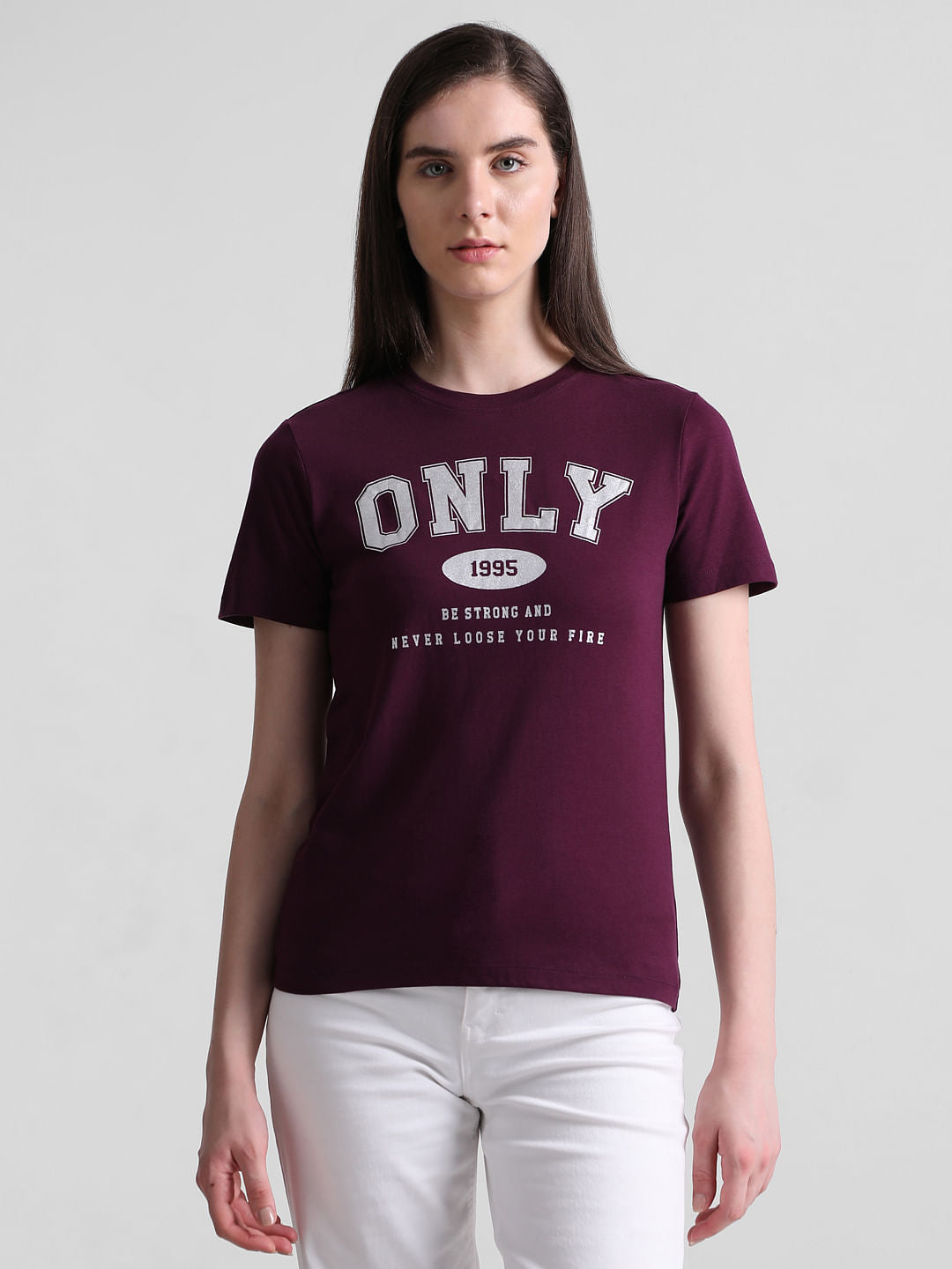 Purple Logo Print T-Shirt