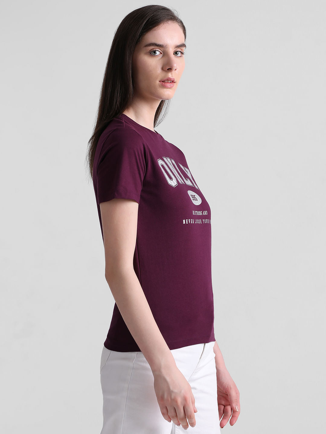 Purple Logo Print T-Shirt