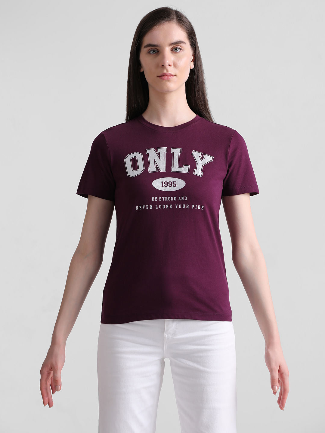 Purple Logo Print T-Shirt