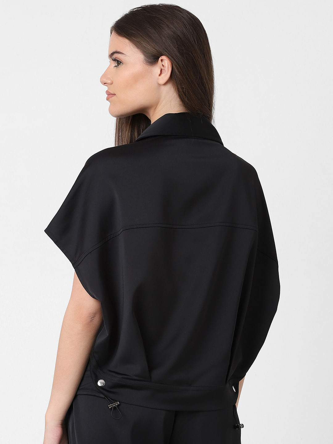 Black Boxy Fit Co-Ord Set Shirt