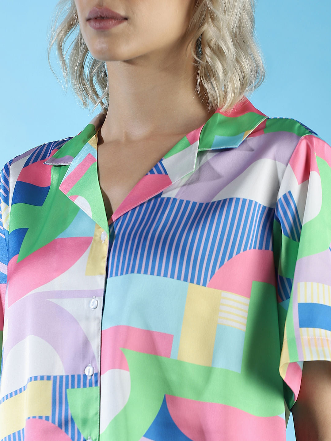 Pastel Lilac Abstract Print Shirt