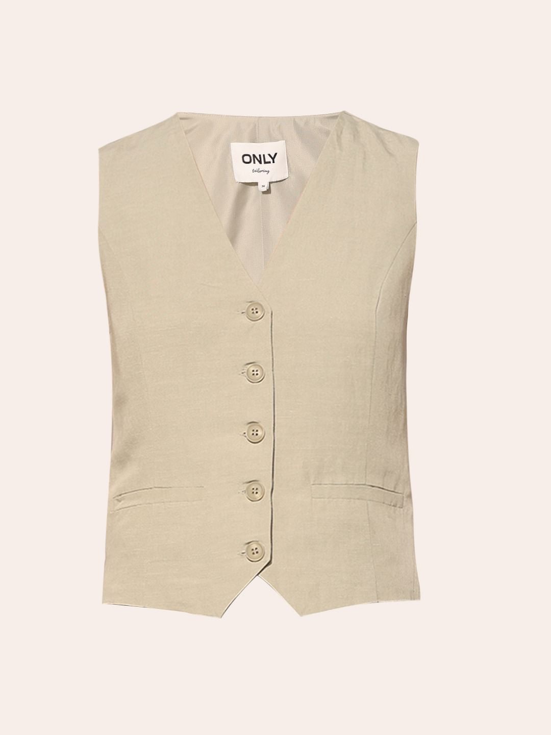 Beige Linen Waistcoat