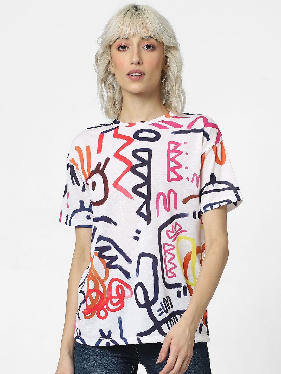 White Printed T-Shirt