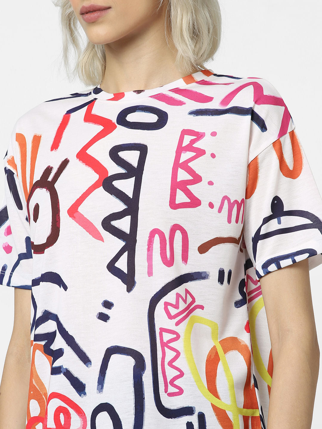 White Printed T-Shirt