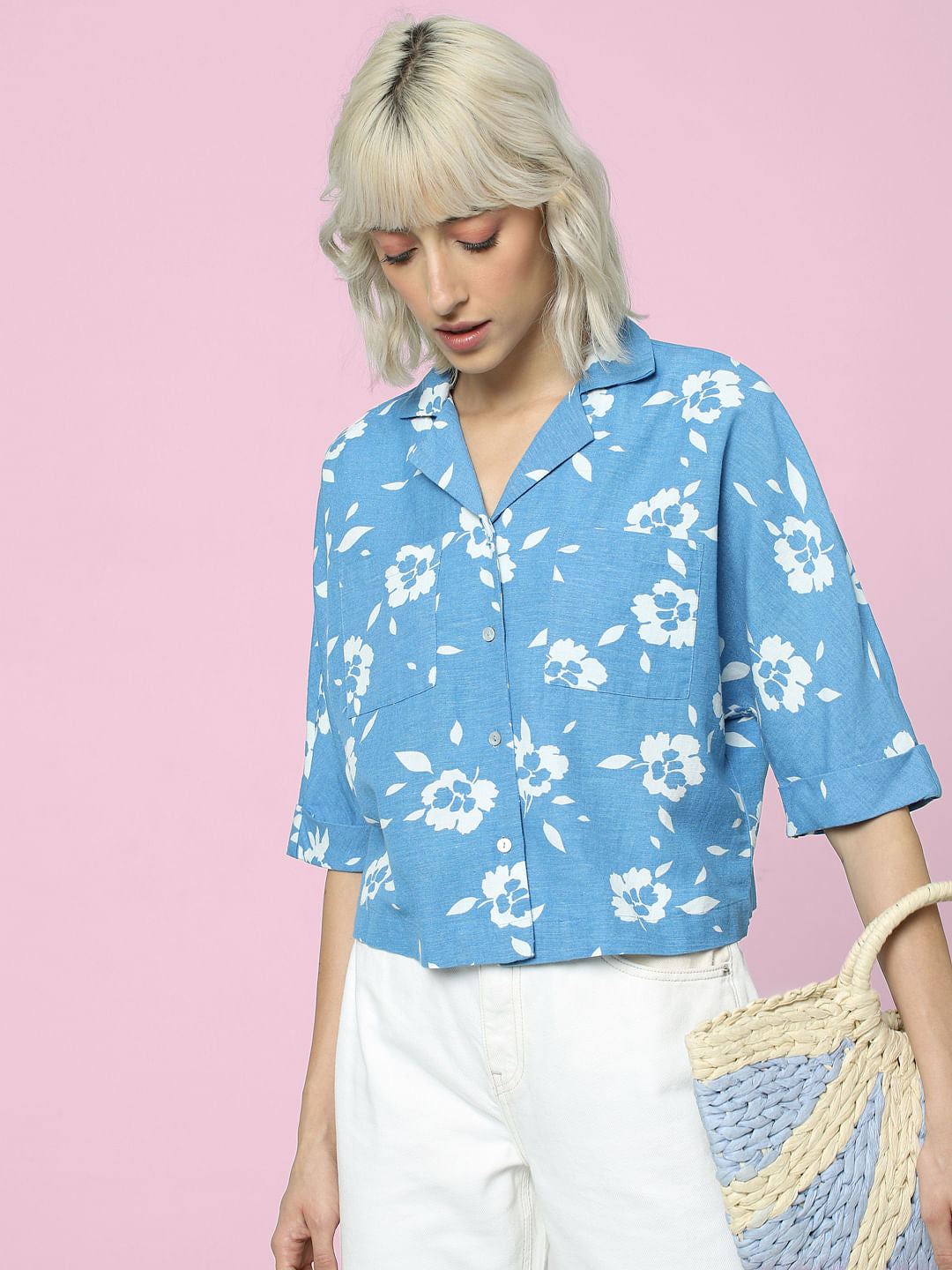 Blue Printed Resort Shirt