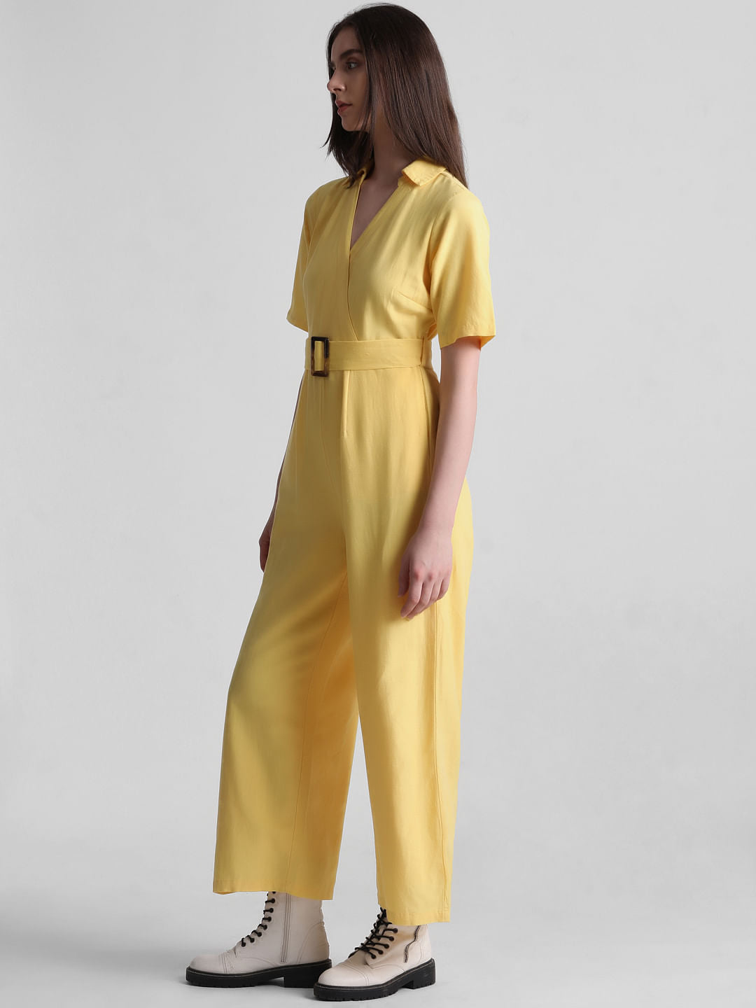 Yellow Wrap-Over Jumpsuit