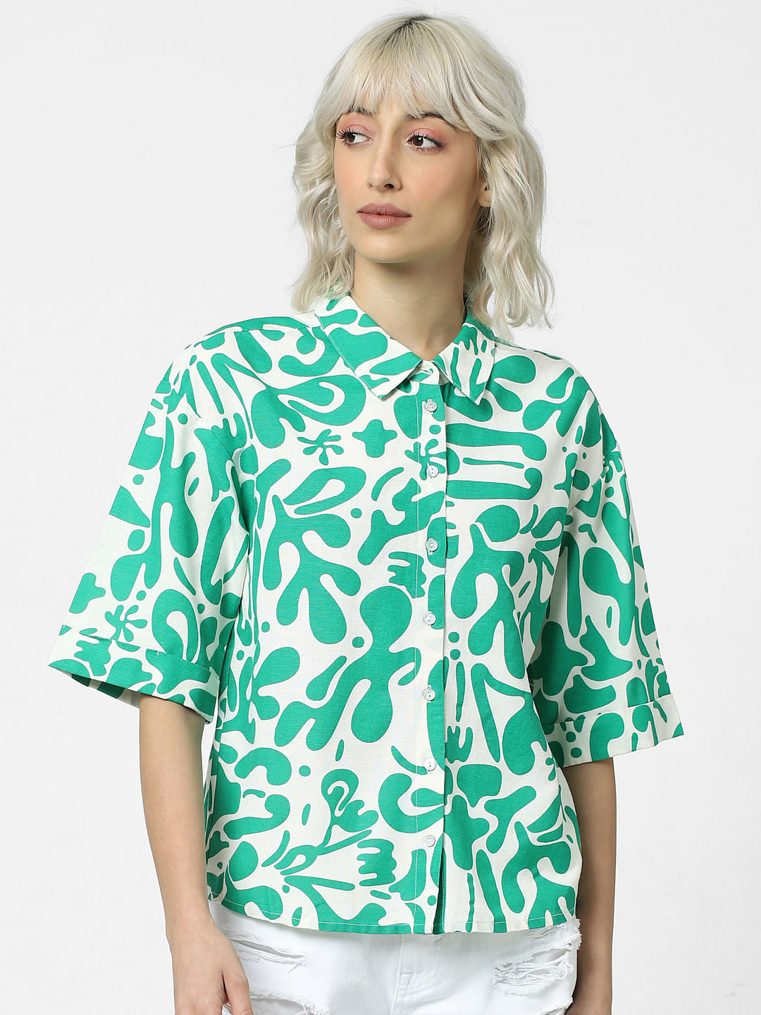 Green Printed Shirt
