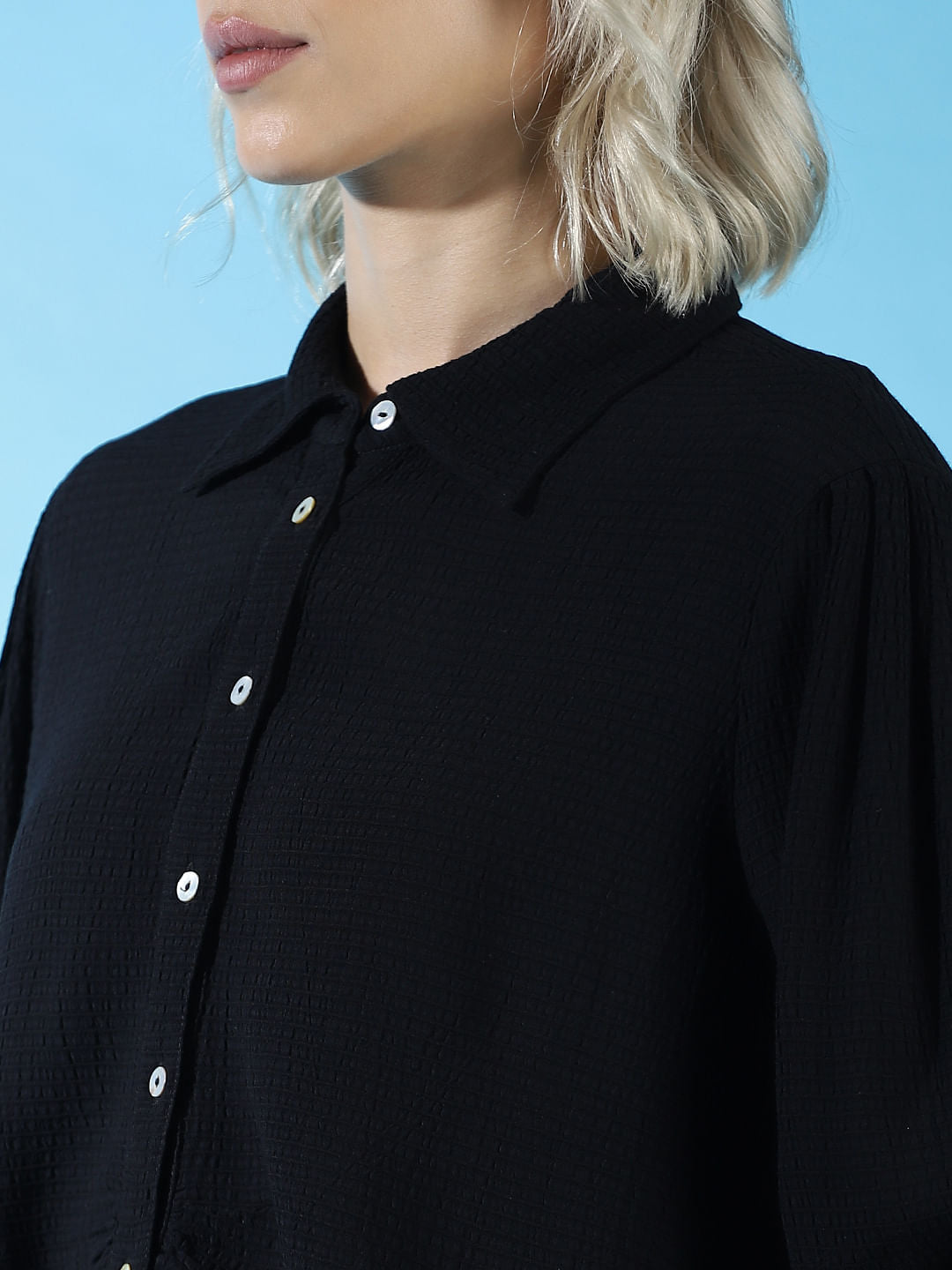 Black Ruched Shirt