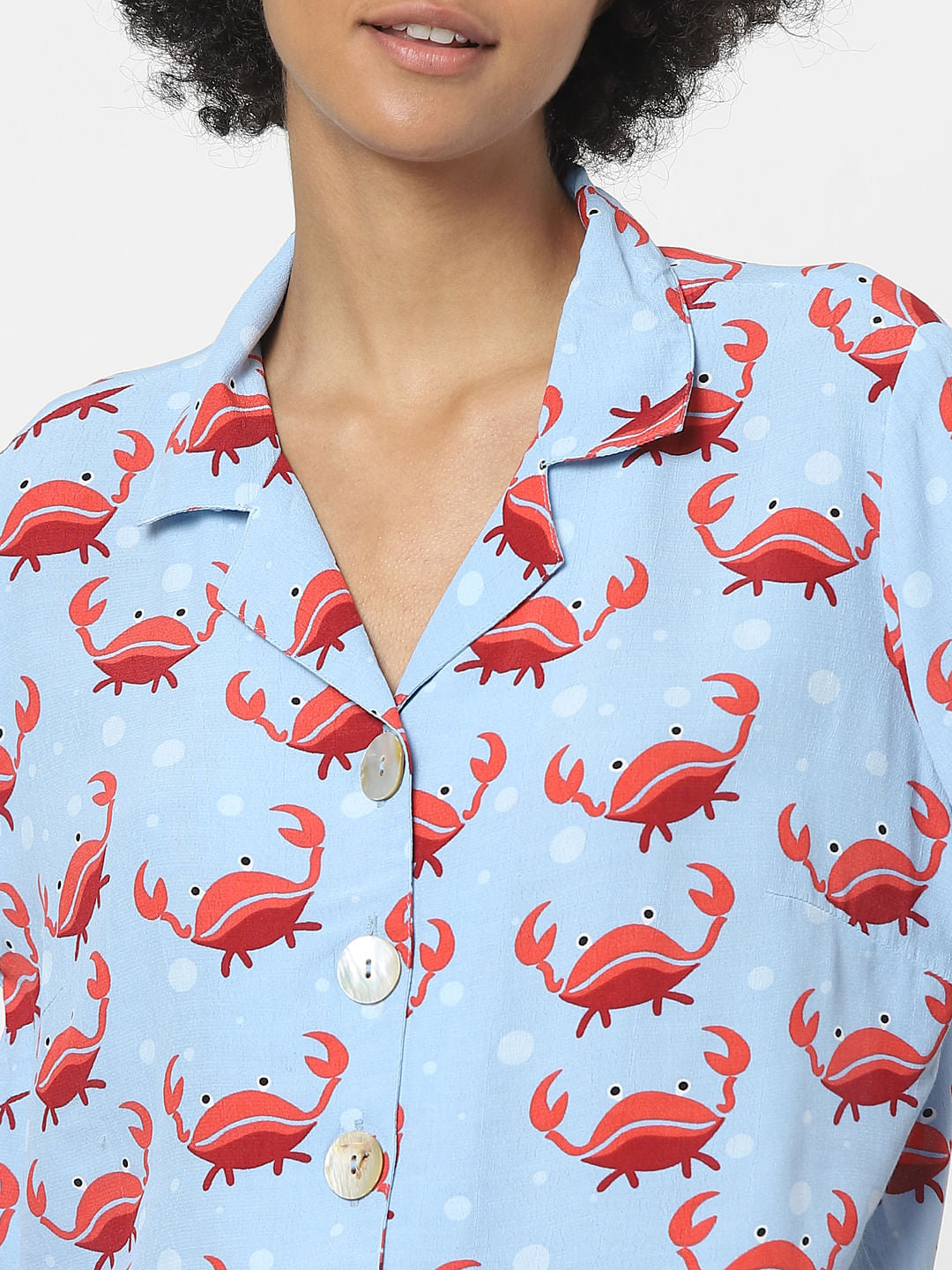 Blue Printed Resort Shirt