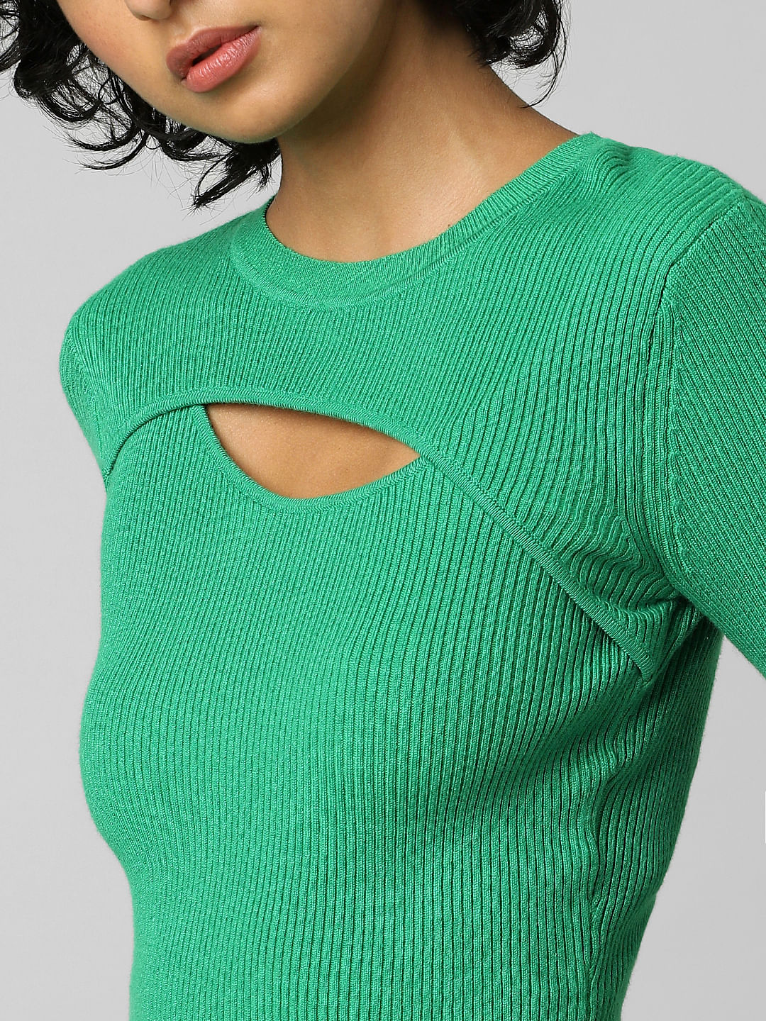 Green Cut Out Detail Pullover