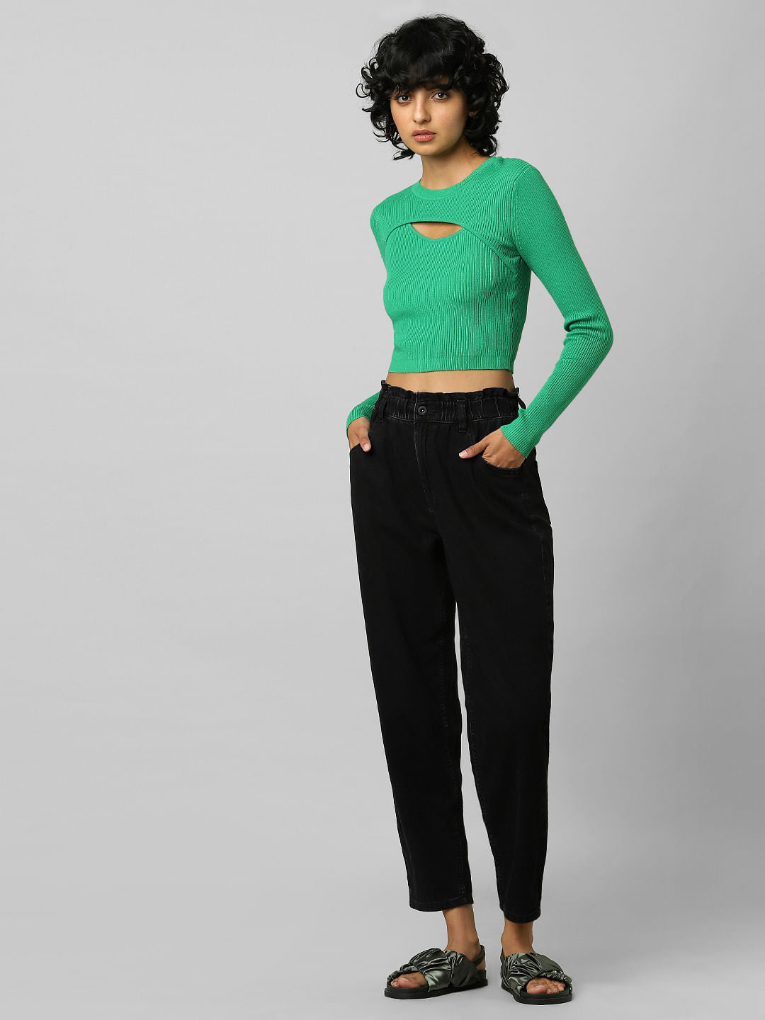 Green Cut Out Detail Pullover