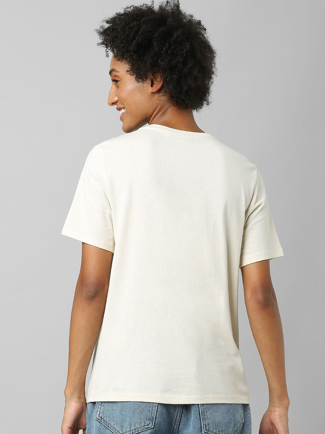 Beige Graphic Print T-Shirt