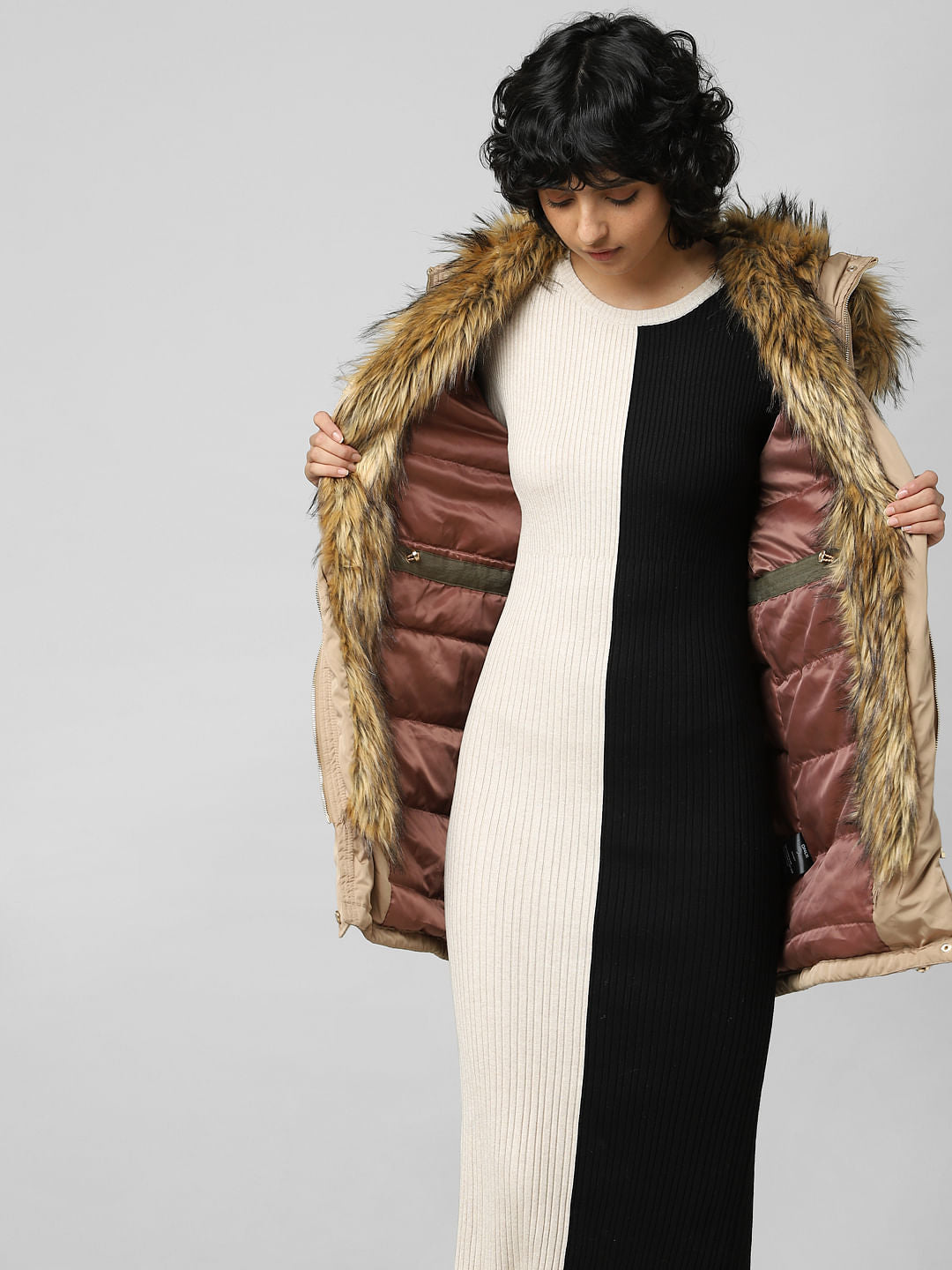 Brown Padded Parka Coat