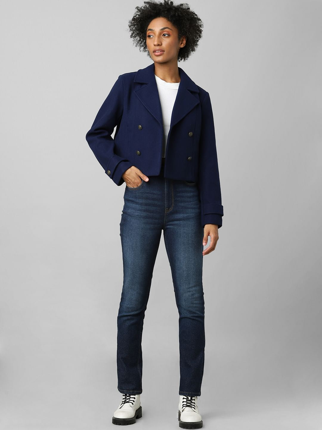Navy Double Breasted Tailored Blazer