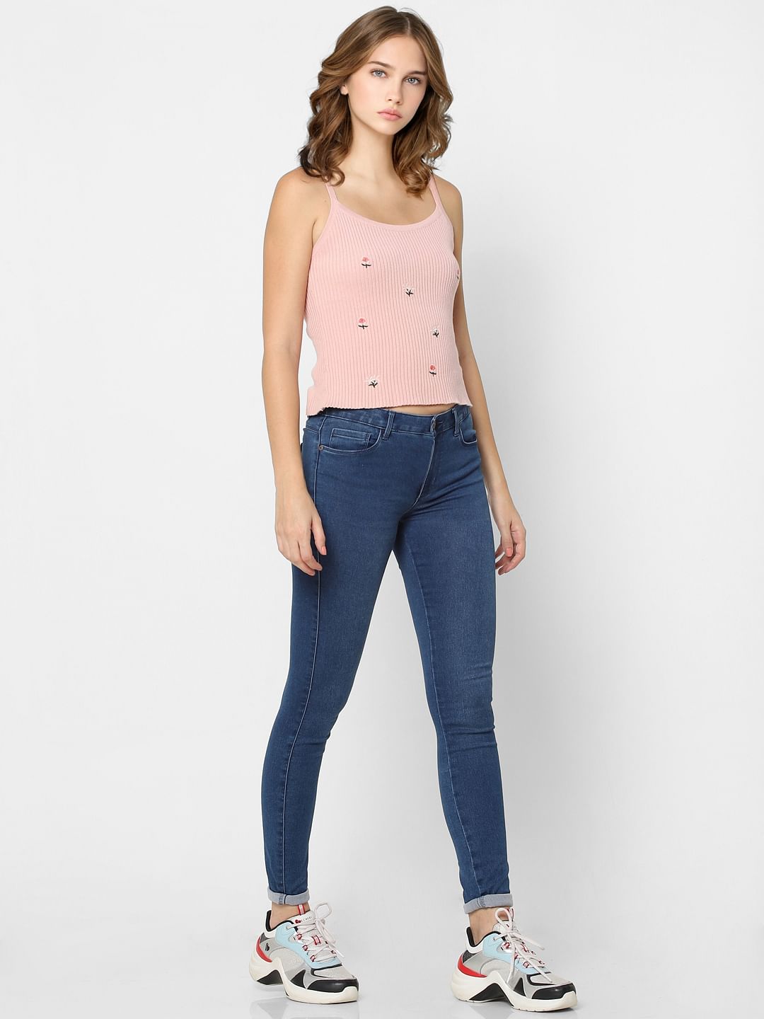 Blue High Rise Skinny Fit Jeans